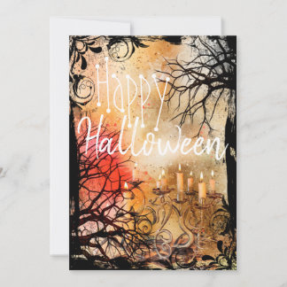 Elegant Spooky Happy Halloween Greeting Card