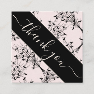 Elegant Spooky Trees & Bats Halloween Thank You Square Business Card