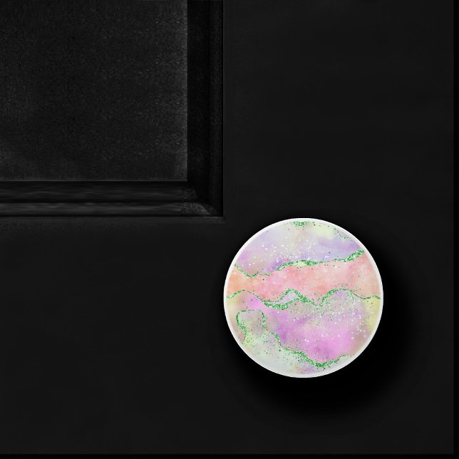 Elegant Spring Agate | Playful Faux Green Glitter Ceramic Knob (Creator Uploaded)