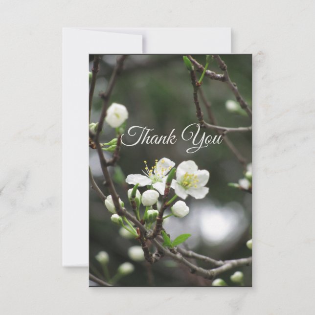Elegant Spring Blossom Thank You Card (Front)