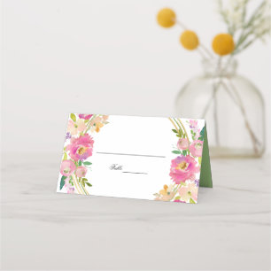 Elegant Spring Boho Blush Floral Place Card