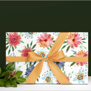 Elegant Spring Boho Chic Gold Floral Wildflower  Wrapping Paper
