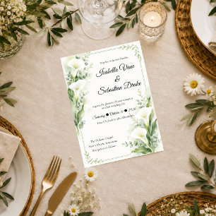 Elegant Spring Calla Lily Romance Wedding Invitation