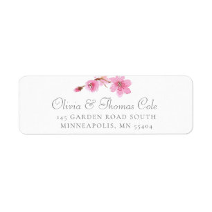 Elegant Spring Cherry Blossom Pink Return Address 