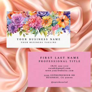 Elegant Spring Colourful Flowers Business Cards