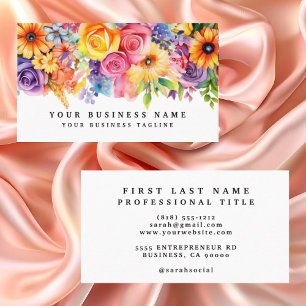 Elegant Spring Colourful Flowers Business Cards