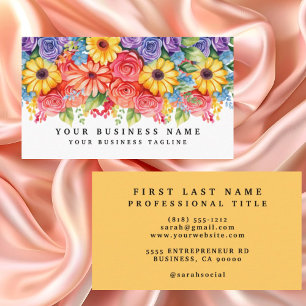 Elegant Spring Colourful Flowers Business Cards