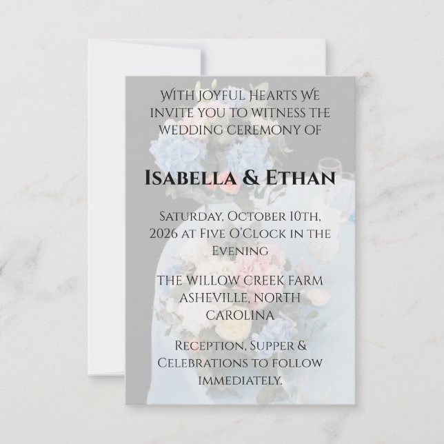Elegant Spring Daffodil Place Setting Formal  Invitation (Front)