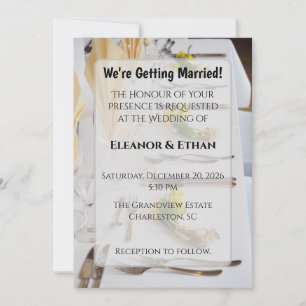 Elegant Spring Daffodil Place Setting Formal Weddi Invitation
