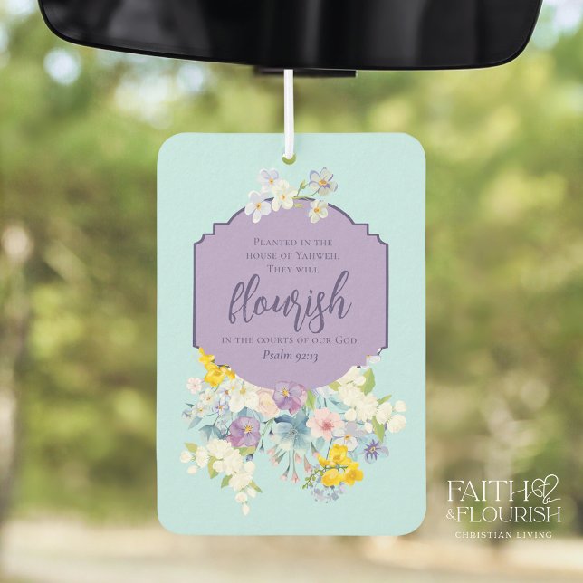 Elegant Spring Floral Bible Scripture Car Air Freshener (Creator Uploaded)