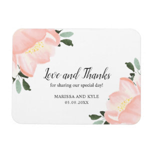 Elegant Spring Floral Blush Pink Wedding Favor Magnet