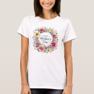 Elegant spring floral boho bouquet Mother's Day T-Shirt