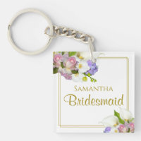 Elegant Spring Floral Bridesmaid Favour with Name