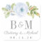 Elegant Spring Floral Dusty Blue Wedding Stickers
