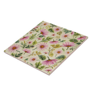 Elegant Spring Floral Pattern  Tile