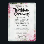 Elegant Spring Floral Pink Roses & Peonies Wedding Programme<br><div class="desc">This beautiful program will welcome your guests to your wedding and allow them to follow along with the ceremony. Fully customisable so you can enter the information that you need it features a modern floral design with bold script calligraphy and spring flowers including pink roses and peony buds on a...</div>