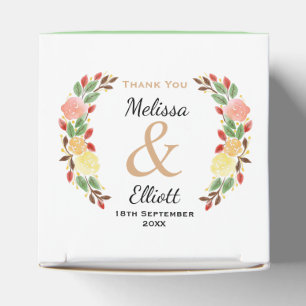 Elegant Spring Floral Watercolor Wreath Border Favour Box