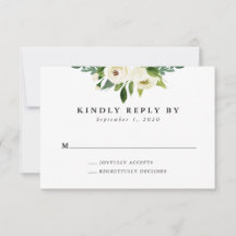 Elegant Spring Floral Wedding RSVP Card