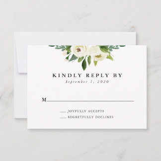 Elegant Spring Floral Wedding RSVP Card
