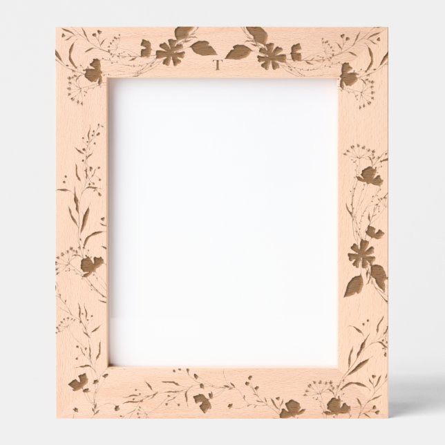 Elegant Spring Floral Wooden Picture Laser Etched Frames (Front)