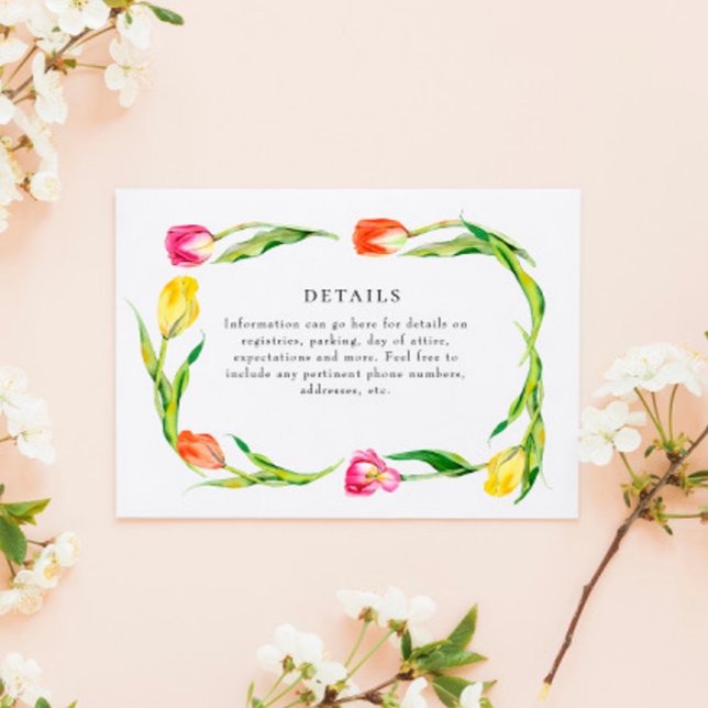 Elegant Spring Flower Tulip Bridal Shower RSVP Card (Creator Uploaded)