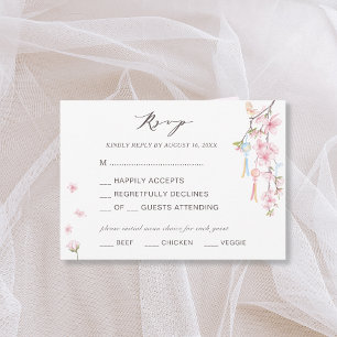 Elegant Spring Flower Wedding RSVP Invitation