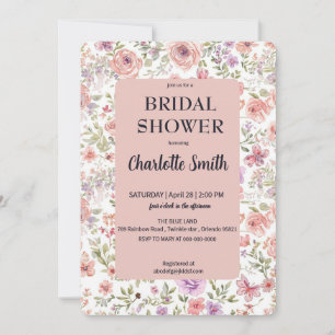 Elegant Spring Flower Wildflower Bouquet Butterfly Save The Date