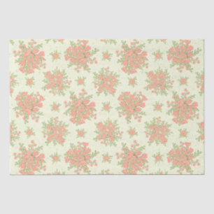 Elegant Spring Flowers Peach Orange 2024 Floral Tissue Paper