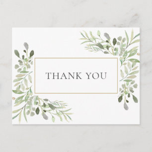 Elegant Spring Leaves Business Thank You Postcard