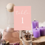 Elegant Spring Pastel Pink Wedding Table Number<br><div class="desc">The "Elegant Spring Pastel Pink Wedding Table Number" is perfect for any pink wedding, adding a touch of sophistication to your pink wedding theme. Ideal for blush pink weddings, it complements both red and pink wedding themes. Suitable for magenta weddings and Valentine weddings, its delicate design enhances pastel pink weddings....</div>
