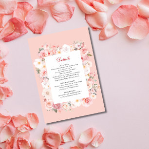 Elegant Spring Rose Blush Pink Frame Wedding Enclosure Card