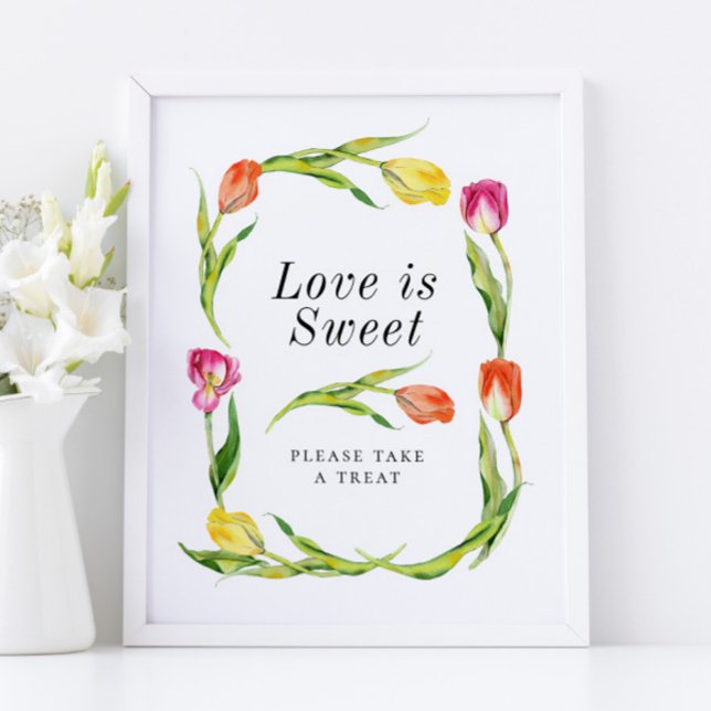 Elegant Spring Tulip Bridal Shower Favour Sign (Creator Uploaded)