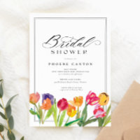 Elegant Spring Tulip Calligraphy Bridal Shower