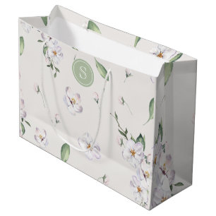 Elegant Spring Watercolor Floral Large Gift Bag
