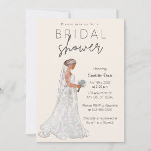 Elegant Spring Wedding Gown Bridal Shower Invitati Invitation