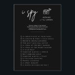 Elegant Spy Wedding Photo Hunt Game Program Programme<br><div class="desc">Introducing our Spy Wedding Photo Hunt Game Program. This card is a fun and interactive addition to any wedding. It features a playful ‘I Spy’ game that encourages guests to capture special moments with their phones. The sign is designed to be engaging and entertaining, keeping your guests involved throughout the...</div>