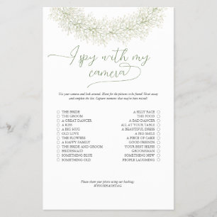 Elegant Spy With Camera Bridal Shower Game Flyer
