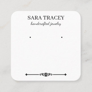 Elegant Square Earring Card with Socials on Back
