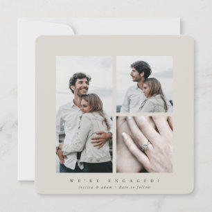 Elegant Square Multi Photo Engagement Announcement