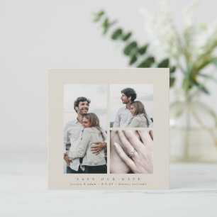 Elegant Square Multi Photo Save The Date