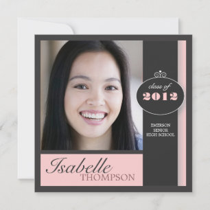 Elegant Square Pink Modern Graduation Party Invitation