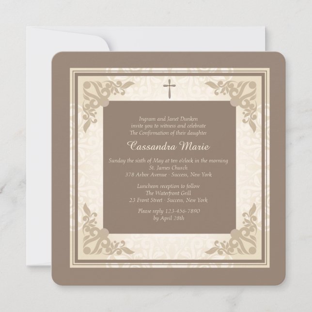 Elegant Square Religious Invitation (Front)