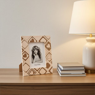 Elegant Squares of Heart Engraved Picture Frame