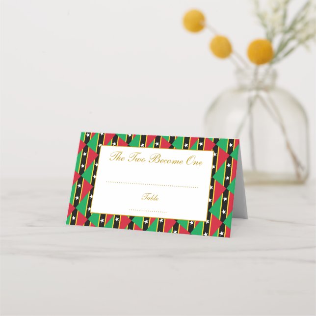 Elegant ST KITTS NEVIS Wedding Celebration Place Card (Front)