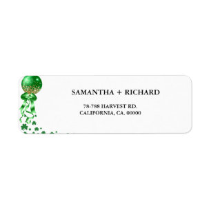 Elegant  St Patrick day couple return adress label