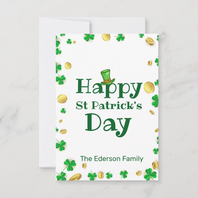 Elegant St. Patrick’s Day Greeting Card  (Front)