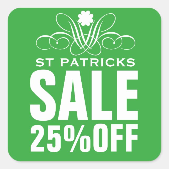 Elegant St Patrick's Sale Sticker (Front)