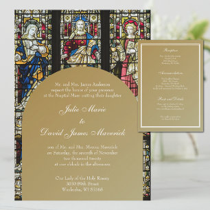 Elegant Stained Glass Christian Wedding Invitation