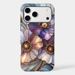 Elegant Stained Glass Floral Design in Soft Pastel