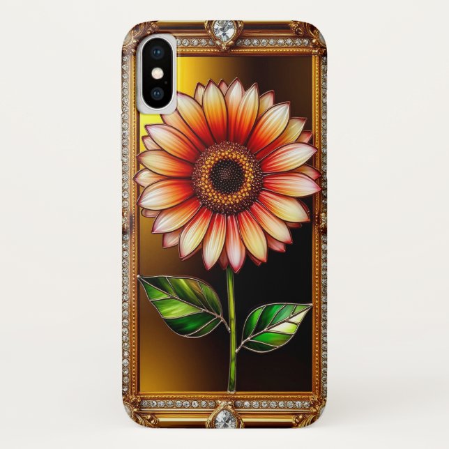 Elegant Stained Glass Flower Artwork Case-Mate iPhone Case (Back)